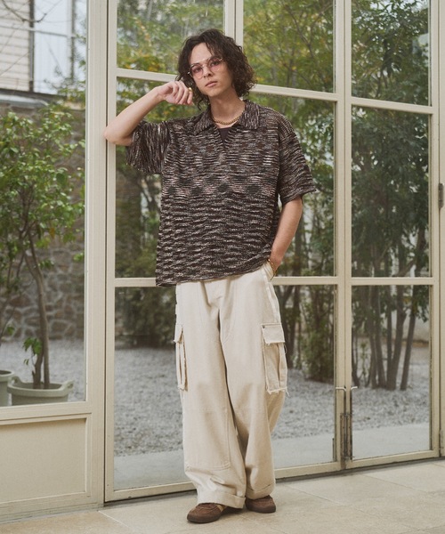 CASPER JOHN(キャスパージョン)の「Skipper summer knit/スキッパーサマーニット(ポロシャツ・メンズ・ブラック/ネイビー/ミント/ブラウン/ホワイト×ブラック・X-SMALL/LARGE/MEDIUM/SMALL)」の21枚目の写真