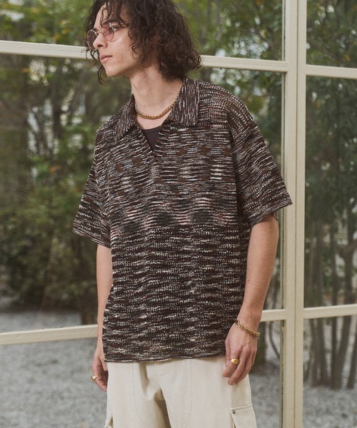 CASPER JOHN(キャスパージョン)の「Skipper summer knit/スキッパーサマーニット(ポロシャツ・メンズ・ブラック/ネイビー/ミント/ブラウン/ホワイト×ブラック・X-SMALL/LARGE/MEDIUM/SMALL)」の20枚目の写真