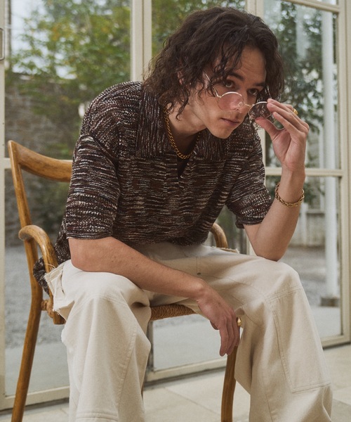 CASPER JOHN(キャスパージョン)の「Skipper summer knit/スキッパーサマーニット(ポロシャツ・メンズ・ブラック/ネイビー/ミント/ブラウン/ホワイト×ブラック・X-SMALL/LARGE/MEDIUM/SMALL)」の19枚目の写真