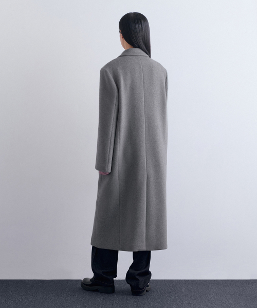 MUSINSA STANDARD WOMAN（ムシンサスタンダードウーマン）の「ウィメンズカシミヤブレンドオーバーショルダーシングルコート[ミディアムグレー]（チェスターコート・レディース・その他・LARGE/SMALL/MEDIUM/X-SMALL）」の10枚目の写真