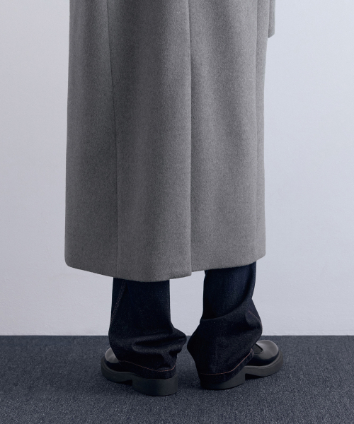 MUSINSA STANDARD WOMAN（ムシンサスタンダードウーマン）の「ウィメンズカシミヤブレンドオーバーショルダーシングルコート[ミディアムグレー]（チェスターコート・レディース・その他・LARGE/SMALL/MEDIUM/X-SMALL）」の7枚目の写真