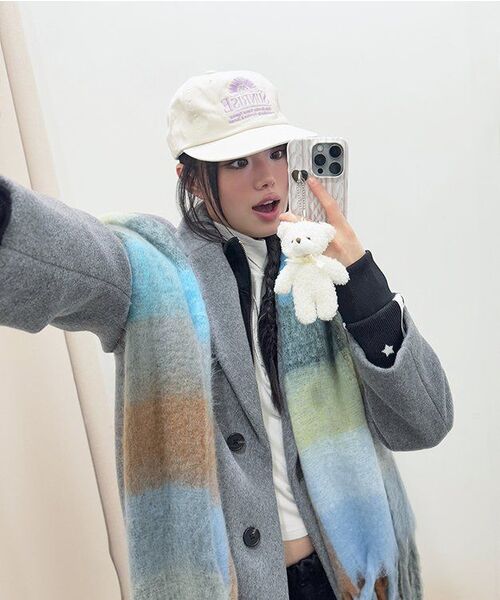 MUSINSA STANDARD WOMAN（ムシンサスタンダードウーマン）の「ウィメンズカシミヤブレンドオーバーショルダーシングルコート[ミディアムグレー]（チェスターコート・レディース・その他・LARGE/SMALL/MEDIUM/X-SMALL）」の2枚目の写真