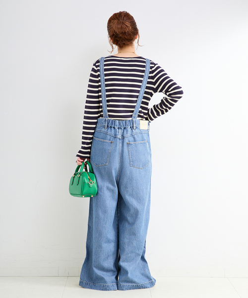 B.C STOCK（ベーセーストック）の「《追加3》【WEB限定】DU JOUR/デュ ジュール V NECK JEAN SALOPETTE（サロペット/オーバーオール・レディース・スカイブルー・FREE）」の7枚目の写真