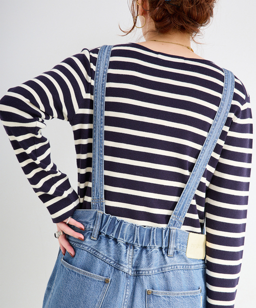 B.C STOCK（ベーセーストック）の「《追加3》【WEB限定】DU JOUR/デュ ジュール V NECK JEAN SALOPETTE（サロペット/オーバーオール・レディース・スカイブルー・FREE）」の8枚目の写真