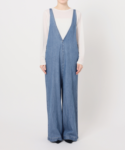B.C STOCK（ベーセーストック）の「《追加3》【WEB限定】DU JOUR/デュ ジュール V NECK JEAN SALOPETTE（サロペット/オーバーオール・レディース・スカイブルー・FREE）」の9枚目の写真