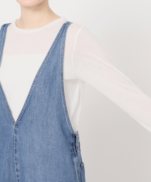 B.C STOCK（ベーセーストック）の「《追加3》【WEB限定】DU JOUR/デュ ジュール V NECK JEAN SALOPETTE（サロペット/オーバーオール・レディース・スカイブルー・FREE）」の15枚目の写真