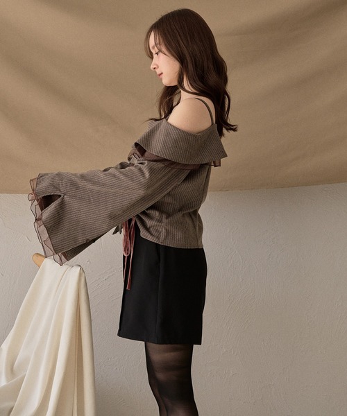 mideal（マイディール）の「seam design shorts / シームデザインショートパンツ（その他パンツ・レディース・ブラック/アイボリー/ブラウン・FREE）」の10枚目の写真