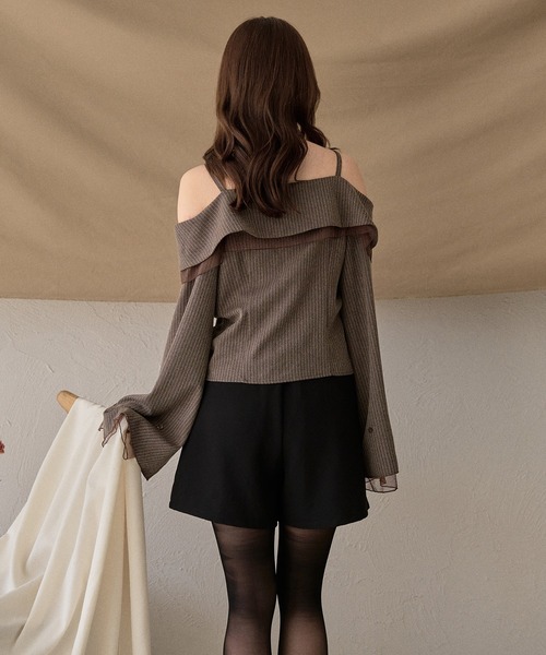 mideal（マイディール）の「seam design shorts / シームデザインショートパンツ（その他パンツ・レディース・ブラック/アイボリー/ブラウン・FREE）」の12枚目の写真