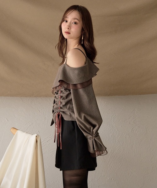 mideal（マイディール）の「seam design shorts / シームデザインショートパンツ（その他パンツ・レディース・ブラック/アイボリー/ブラウン・FREE）」の17枚目の写真