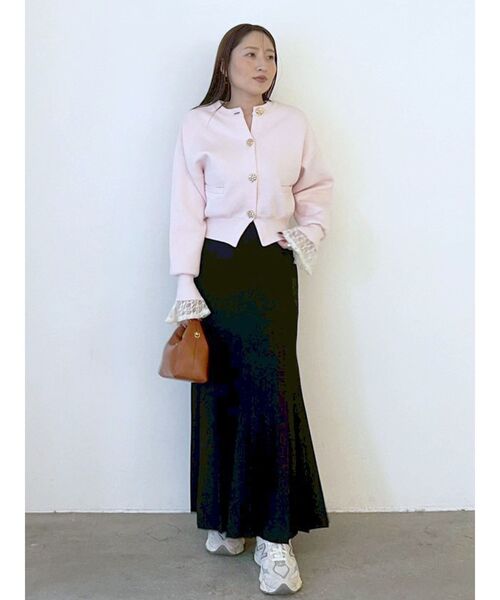 LAGUNAMOON（ラグナムーン）の「タックプリーツマーメイドスカート（スカート・レディース・ホワイト/ブラック・MEDIUM/SMALL）」の5枚目の写真