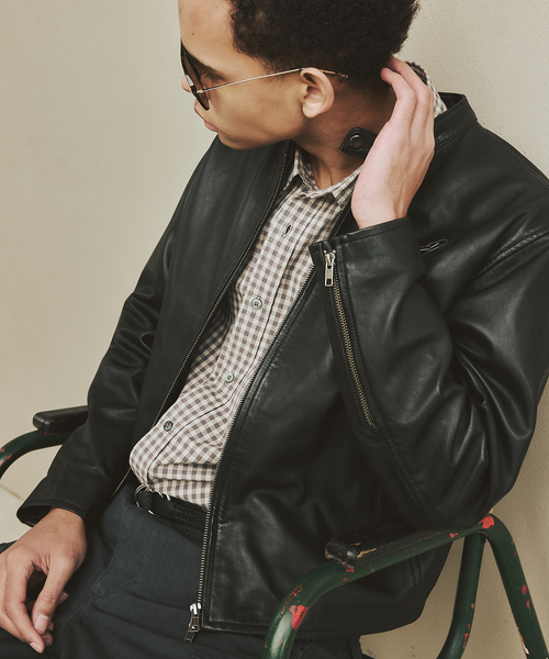JOURNAL STANDARD(ジャーナルスタンダード)の「ウォッシュ シープ レザー シングル ライダース(ライダースジャケット・メンズ・ブラック・MEDIUM/LARGE)」の3枚目の写真