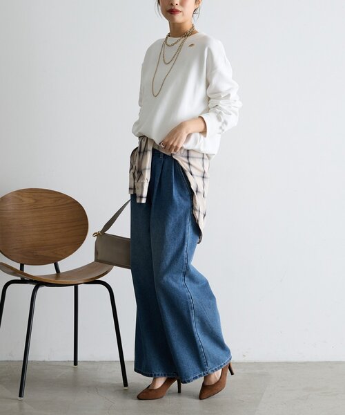 Jena espace merveilleux(ジェナ エスパスメルヴェイユ)の「【シンプルに差がつく】プレート付裾ドロストカットソー(Tシャツ/カットソー・レディース・オフホワイト/グレー/ネイビー・FREE)」の10枚目の写真