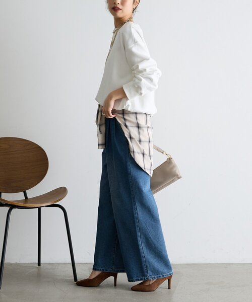 Jena espace merveilleux(ジェナ エスパスメルヴェイユ)の「【シンプルに差がつく】プレート付裾ドロストカットソー(Tシャツ/カットソー・レディース・オフホワイト/グレー/ネイビー・FREE)」の12枚目の写真