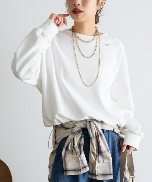 Jena espace merveilleux(ジェナ エスパスメルヴェイユ)の「【シンプルに差がつく】プレート付裾ドロストカットソー(Tシャツ/カットソー・レディース・オフホワイト/グレー/ネイビー・FREE)」の15枚目の写真