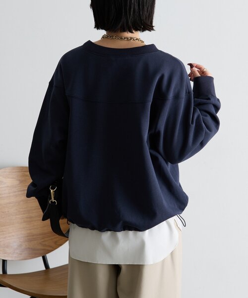 Jena espace merveilleux(ジェナ エスパスメルヴェイユ)の「【シンプルに差がつく】プレート付裾ドロストカットソー(Tシャツ/カットソー・レディース・オフホワイト/グレー/ネイビー・FREE)」の5枚目の写真