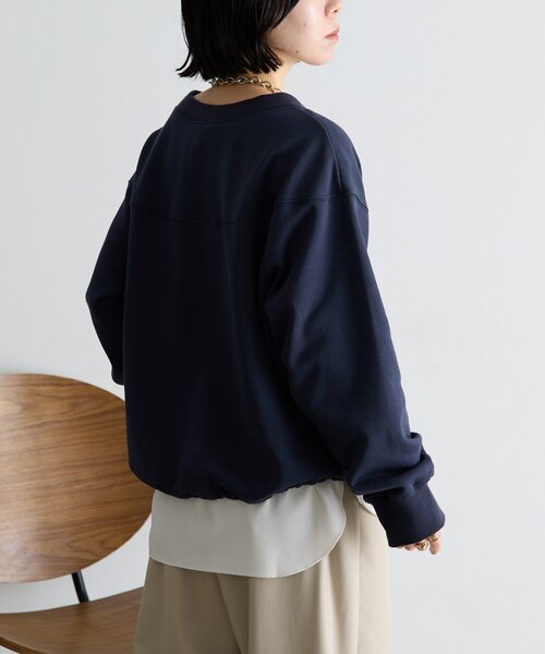 Jena espace merveilleux(ジェナ エスパスメルヴェイユ)の「【シンプルに差がつく】プレート付裾ドロストカットソー(Tシャツ/カットソー・レディース・オフホワイト/グレー/ネイビー・FREE)」の6枚目の写真