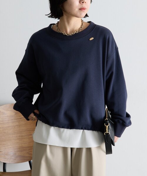 Jena espace merveilleux(ジェナ エスパスメルヴェイユ)の「【シンプルに差がつく】プレート付裾ドロストカットソー(Tシャツ/カットソー・レディース・オフホワイト/グレー/ネイビー・FREE)」の8枚目の写真