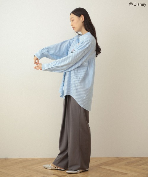 Disney（ディズニー）の「ミッキー＆フレンズ/オーバーサイズシャツ（シャツ/ブラウス・レディース・ピンク/サックスブルー・FREE）」の4枚目の写真