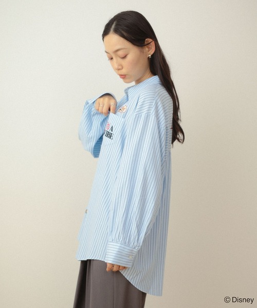 Disney（ディズニー）の「ミッキー＆フレンズ/オーバーサイズシャツ（シャツ/ブラウス・レディース・ピンク/サックスブルー・FREE）」の8枚目の写真