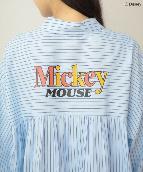 Disney（ディズニー）の「ミッキー＆フレンズ/オーバーサイズシャツ（シャツ/ブラウス・レディース・ピンク/サックスブルー・FREE）」の11枚目の写真