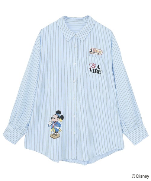 Disney（ディズニー）の「ミッキー＆フレンズ/オーバーサイズシャツ（シャツ/ブラウス・レディース・ピンク/サックスブルー・FREE）」の16枚目の写真