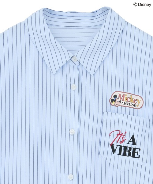 Disney（ディズニー）の「ミッキー＆フレンズ/オーバーサイズシャツ（シャツ/ブラウス・レディース・ピンク/サックスブルー・FREE）」の18枚目の写真