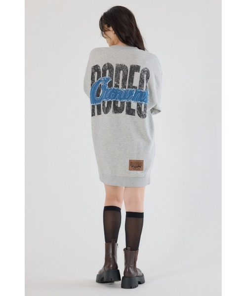 RODEO CROWNS WIDE BOWL(ロデオクラウンズワイドボウル)の「グランジロゴデニムアップリケワンピース(ワンピース・レディース・ミント/ブラック/ライトピンク/グレー×ホワイト・FREE)」の17枚目の写真