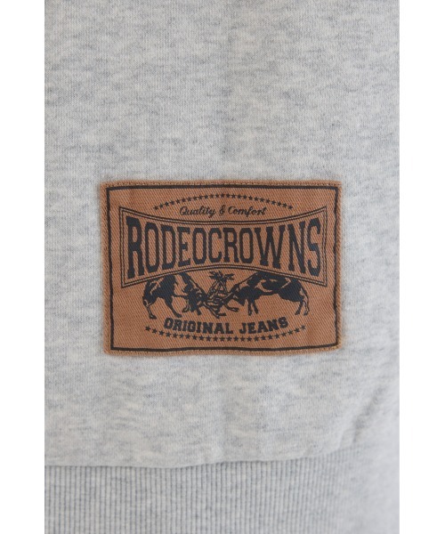 RODEO CROWNS WIDE BOWL(ロデオクラウンズワイドボウル)の「グランジロゴデニムアップリケワンピース(ワンピース・レディース・ミント/ブラック/ライトピンク/グレー×ホワイト・FREE)」の5枚目の写真