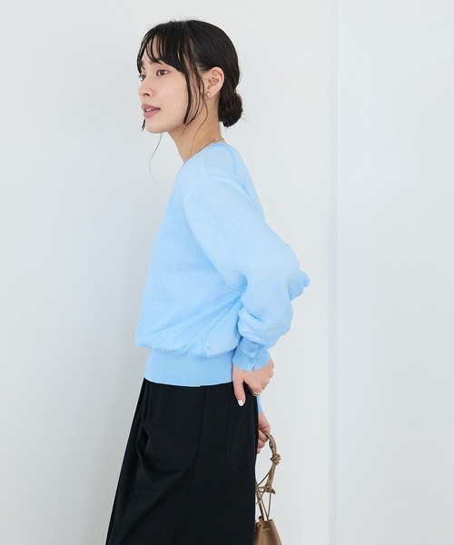 CRAFT STANDARD BOUTIQUE（クラフトスタンダードブティック）の「ジョーゼットシアーニットプルオーバー ◆（ニット/セーター・レディース・ライトグリーン/ブルー/ホワイト・FREE）」の8枚目の写真