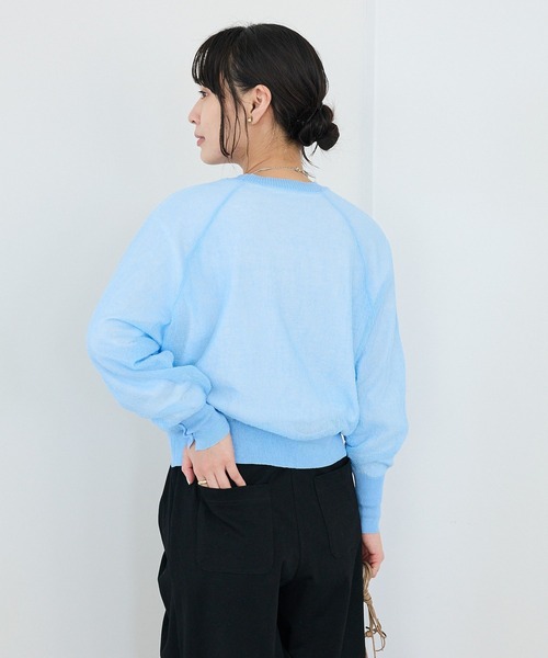 CRAFT STANDARD BOUTIQUE（クラフトスタンダードブティック）の「ジョーゼットシアーニットプルオーバー ◆（ニット/セーター・レディース・ライトグリーン/ブルー/ホワイト・FREE）」の9枚目の写真