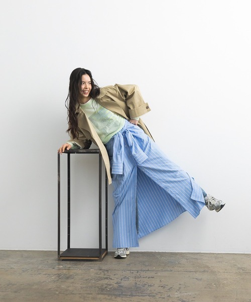 CRAFT STANDARD BOUTIQUE（クラフトスタンダードブティック）の「ジョーゼットシアーニットプルオーバー ◆（ニット/セーター・レディース・ライトグリーン/ブルー/ホワイト・FREE）」の6枚目の写真