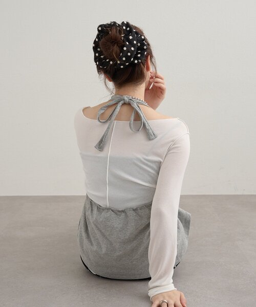 mystic(ミスティック)の「ドットフラワーシュシュ(ブローチ/コサージュ・レディース・オフホワイト/ブラック・ONE SIZE)」の11枚目の写真