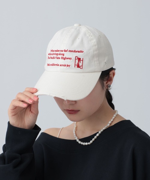 LEPSIM(レプシィム)の「ダメージ刺繍キャップ 641140(キャップ・レディース・ブラック/グリーン/オフホワイト・ONE SIZE)」の1枚目の写真
