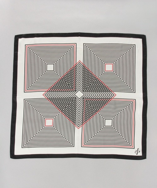 JEANASIS（ジーナシス）の「アソートレトロガラスカーフ/637481（バンダナ/スカーフ・レディース・ホワイト系その他/ネイビー系/ブラック系その他・FREE）」の2枚目の写真