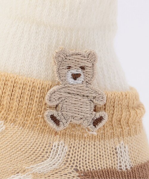 Ampersand（アンパサンド）の「ワンポイントモチーフレイヤードベビーソックス（ベビーシューズ/ベビーソックス・キッズ・サックスブルー/ベージュ・12/9）」の5枚目の写真