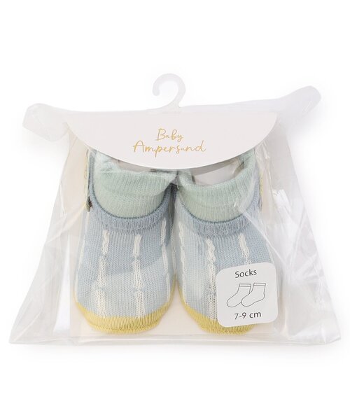 Ampersand（アンパサンド）の「ワンポイントモチーフレイヤードベビーソックス（ベビーシューズ/ベビーソックス・キッズ・サックスブルー/ベージュ・12/9）」の9枚目の写真