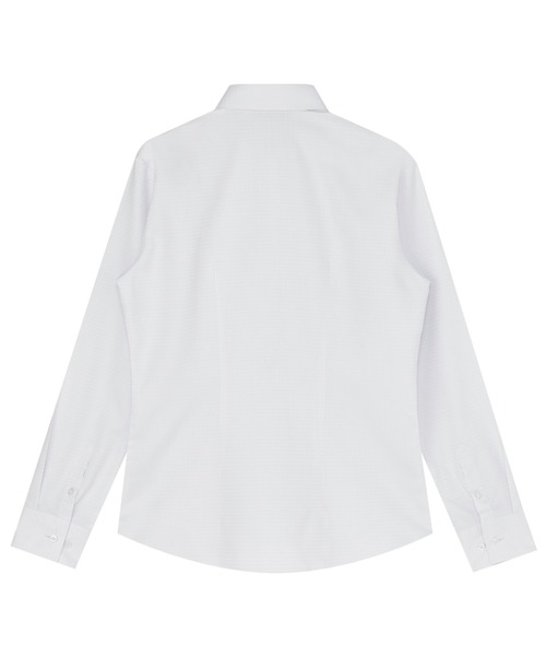 TOKYO SHIRTS(トウキョウシャツ)の「【透け防止】 形態安定ノンアイロン レギュラー 長袖ビジネスワイシャツ(ビジネスシャツ・レディース・グレー・S/M/L/LL/XL)」の2枚目の写真