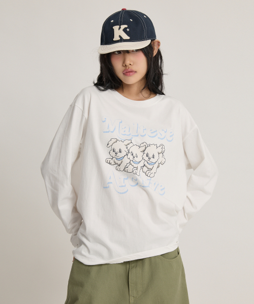 WaiKei（ワイケイ）の「マルチーズアーカイブロングスリーブTシャツVer.2アイボリー（Tシャツ/カットソー・レディース・その他・FREE）」の4枚目の写真