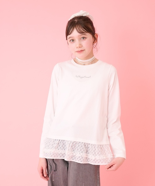 セール】チョーカーつきレイヤード長袖Tシャツ（Tシャツ/カットソー
