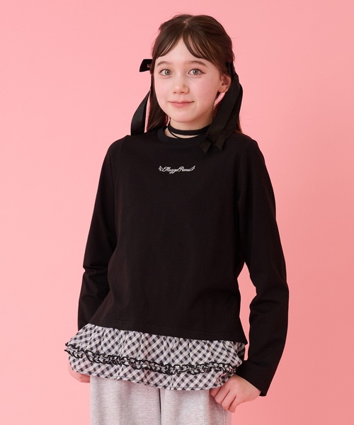 T*a様 メゾピアノ　トレーナー セーター ロンT ショーパン 秋冬 17点 1 セール】チョーカーつきレイヤード長袖Tシャツ（Tシャツ/カットソー
