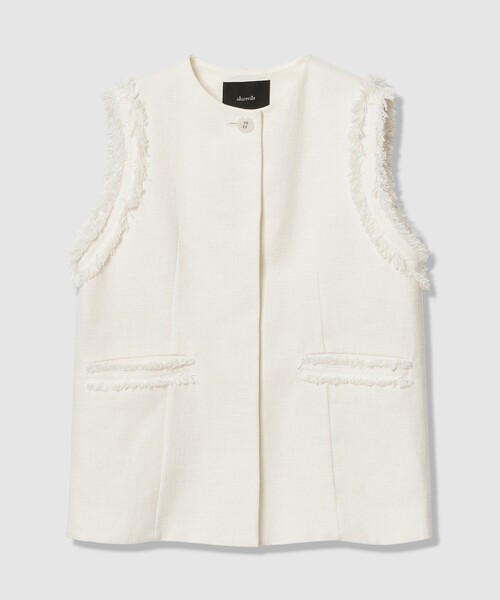 allureville（アルアバイル）の「ミックスツイードフレアジレ（その他アウター・レディース・ブラック/オフホワイト・2）」の8枚目の写真