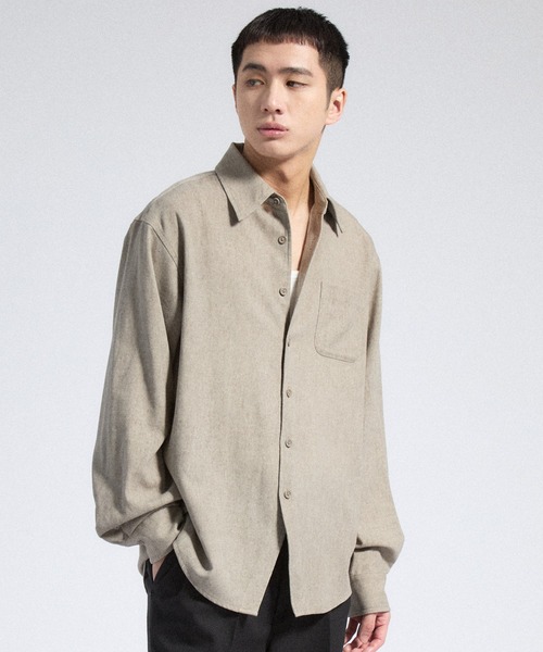 Parts Lab.（パーツラボ）の「【Parts Lab.】Linen Mix Faded Relax Shirt / リネンミックスフェードリラックスシャツ（シャツ/ブラウス・メンズ・ダークグレー/ホワイト/グレー・S/M/L）」の2枚目の写真