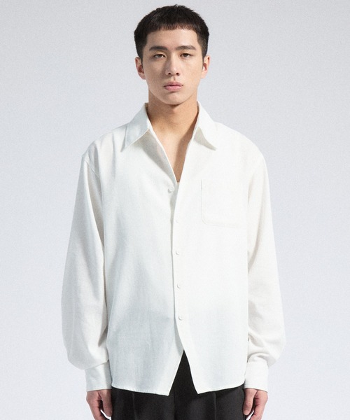 Parts Lab.（パーツラボ）の「【Parts Lab.】Linen Mix Faded Relax Shirt / リネンミックスフェードリラックスシャツ（シャツ/ブラウス・メンズ・ダークグレー/ホワイト/グレー・S/M/L）」の4枚目の写真