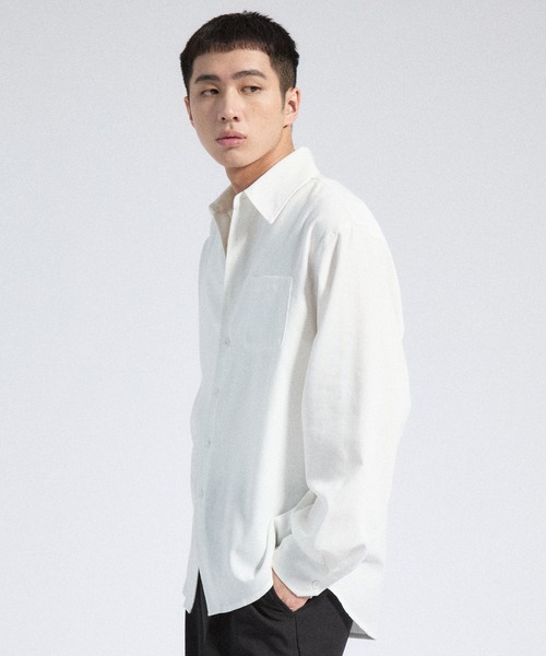 Parts Lab.（パーツラボ）の「【Parts Lab.】Linen Mix Faded Relax Shirt / リネンミックスフェードリラックスシャツ（シャツ/ブラウス・メンズ・ダークグレー/ホワイト/グレー・S/M/L）」の8枚目の写真