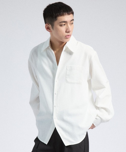 Parts Lab.（パーツラボ）の「【Parts Lab.】Linen Mix Faded Relax Shirt / リネンミックスフェードリラックスシャツ（シャツ/ブラウス・メンズ・ダークグレー/ホワイト/グレー・S/M/L）」の9枚目の写真