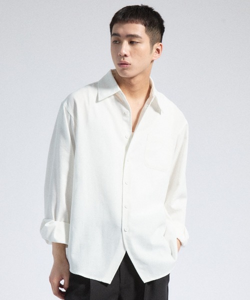 Parts Lab.（パーツラボ）の「【Parts Lab.】Linen Mix Faded Relax Shirt / リネンミックスフェードリラックスシャツ（シャツ/ブラウス・メンズ・ダークグレー/ホワイト/グレー・S/M/L）」の11枚目の写真