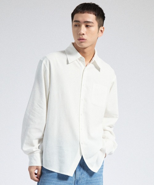 Parts Lab.（パーツラボ）の「【Parts Lab.】Linen Mix Faded Relax Shirt / リネンミックスフェードリラックスシャツ（シャツ/ブラウス・メンズ・ダークグレー/ホワイト/グレー・S/M/L）」の17枚目の写真