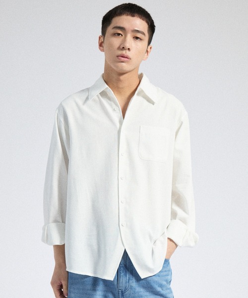 Parts Lab.（パーツラボ）の「【Parts Lab.】Linen Mix Faded Relax Shirt / リネンミックスフェードリラックスシャツ（シャツ/ブラウス・メンズ・ダークグレー/ホワイト/グレー・S/M/L）」の20枚目の写真