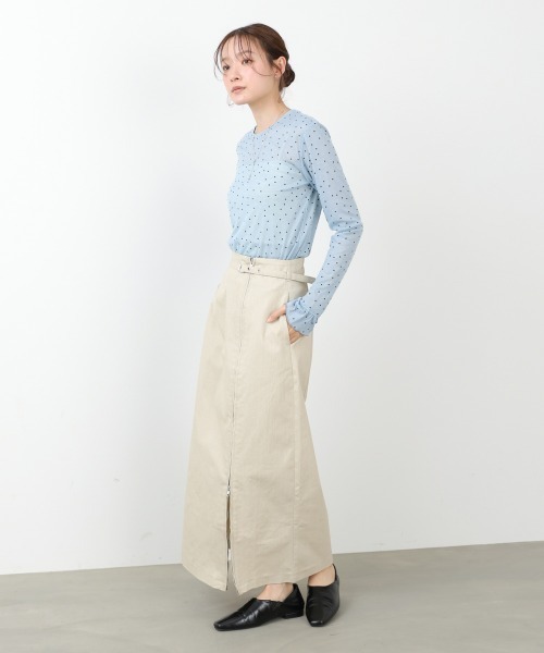 Bab(バブ)の「【選べるサイズ展開】フロントWジップデニムタイトスカート(デニムスカート・レディース・ベージュ/インディゴブルー/ブラック・M/S)」の7枚目の写真