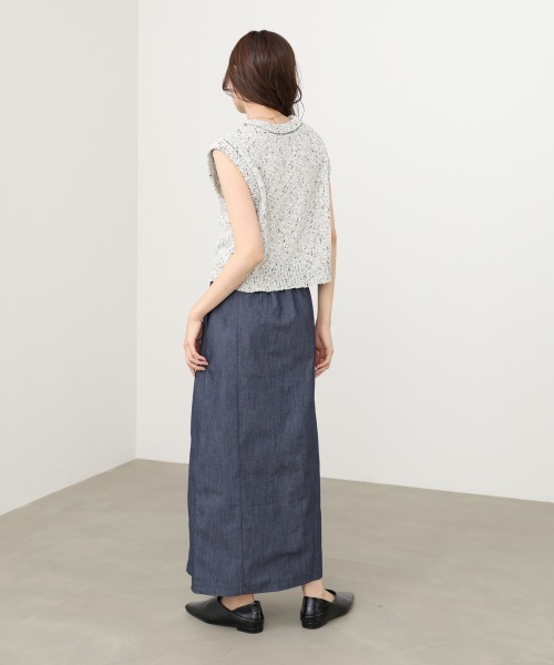 Bab(バブ)の「【選べるサイズ展開】フロントWジップデニムタイトスカート(デニムスカート・レディース・ベージュ/インディゴブルー/ブラック・M/S)」の21枚目の写真
